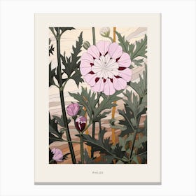 Flower Illustration Phlox 3 Poster Canvas Print