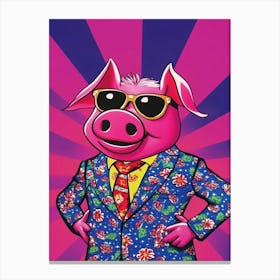 Pig In A Suit Canvas Print