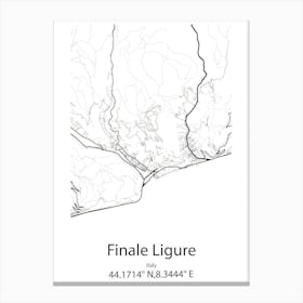 Finale Ligure,Italy Minimalist Map Canvas Print