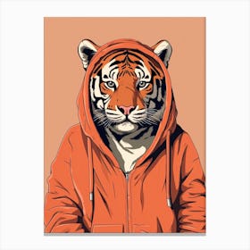 Tiger Illustrations Wearing Clothes 2 Canvas Print