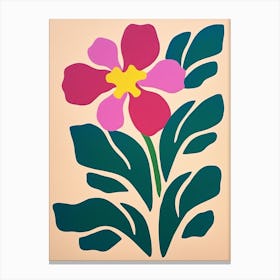 Cut Out Style Flower Art Periwinkle Canvas Print