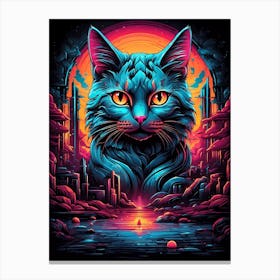 Psychedelic Cat 14 Canvas Print