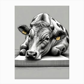 Cow Laying Down Canvas Print