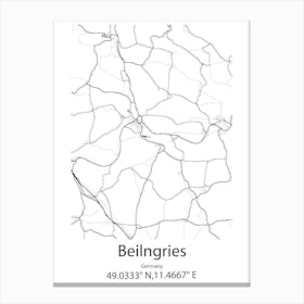 Beilngries,Germany Minimalist Map Canvas Print