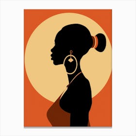 Silhouette Of African Woman 10 Canvas Print