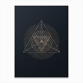 Abstract Geometric Gold Glyph on Dark Teal n.0188 Canvas Print