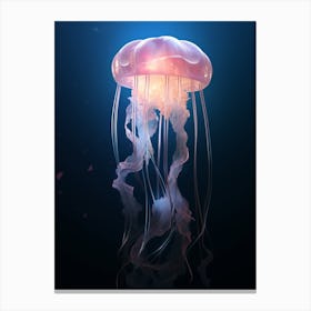 Irukandji Jellyfish Neon Illustration 9 Canvas Print
