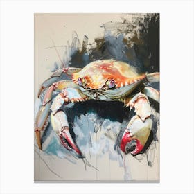 Crab Pastel Watercolour 2 Canvas Print