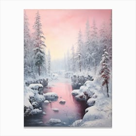 Dreamy Winter Painting Oulanka National Park Finland 3 Canvas Print
