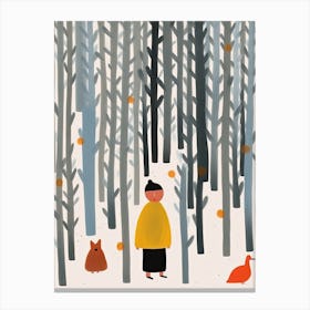 Into The Woods Scene, Tiny People And Illustration 3 Canvas Print