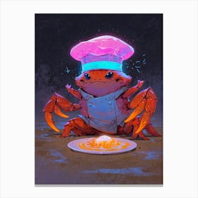 Crab In Chef Hat Canvas Print