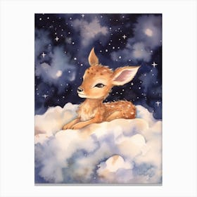 Baby Deer 9 Sleeping In The Clouds Canvas Print