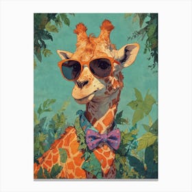 Giraffe In Sunglasses Canvas Print