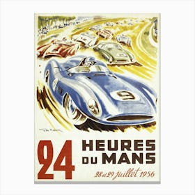 Vintage 1956 Le Mans auto racing poster Canvas Print