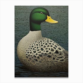 Ohara Koson Inspired Bird Painting Duck 2 Canvas Print