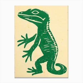Simple Green Lizard Bold Block 2 Canvas Print