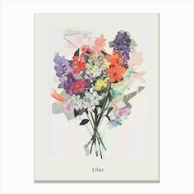Lilac 1 Collage Flower Bouquet Poster Canvas Print