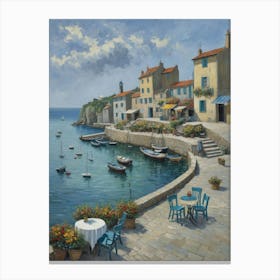 A Port in the Sun Mediterranean Village Canvas Print