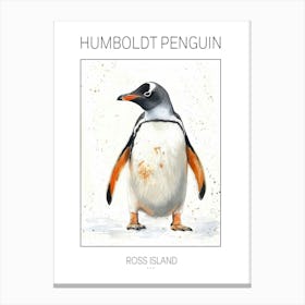 Humboldt Penguin Ross Island Watercolour Painting 4 Poster Canvas Print