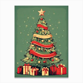 Vintage Christmas Tree 2 Canvas Print