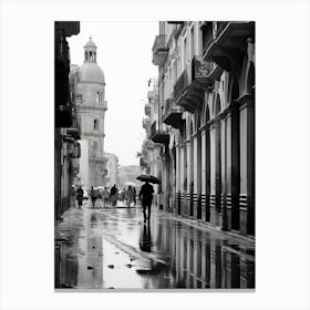 Palermo, Italy,  Black And White Analogue Photography  3 Canvas Print