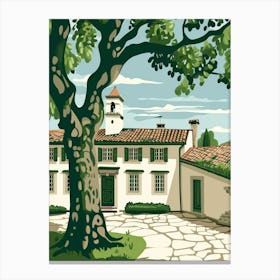 House With A Tree 1 Canvas Print