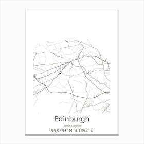 Edinburgh,United Kingdom Minimalist Map Canvas Print