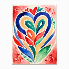 Watercolor Heart Canvas Print