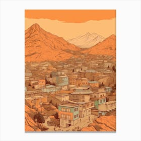 Kabul Afghanistan Travel Illustration 3 Canvas Print