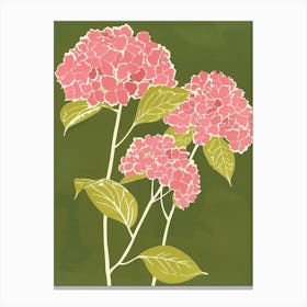 Pink & Green Hydrangea 3 Canvas Print