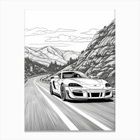 Toyota Supra Coastal Drawing 1 Canvas Print