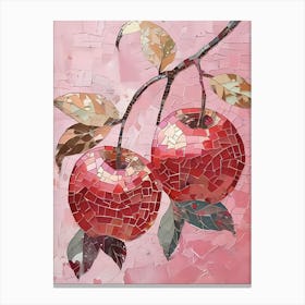 Two Apples On A Branch Canvas Print