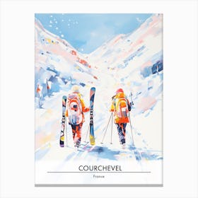 Courchevel   France, Ski Resort Poster Illustration 2 Canvas Print