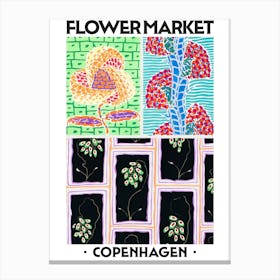 Flower Market Copenhagen Eugene Seguy Vintage Botanical Canvas Print