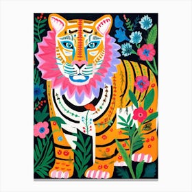 Maximalist Animal Painting Bengal Tiger 1 Canvas Print