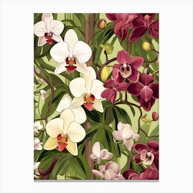 Orchids Seamless Pattern Canvas Print