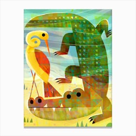 Croc 'n 'Bird Canvas Print