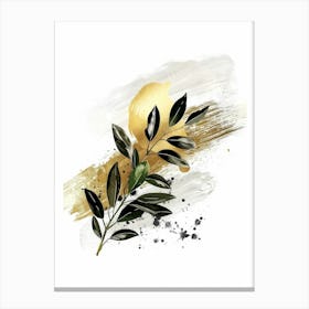 Olive Branch Watercolor Painting Canvas Print