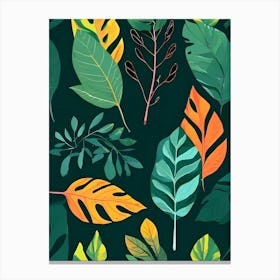 Tropical Leaves Seamless Pattern 3 Canvas Print