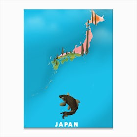 Japanese travel Map Canvas Print