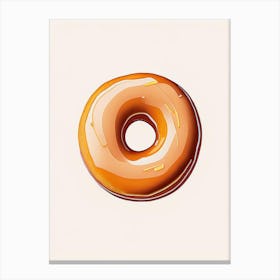 Caramel Glazed Donut Abstract Line Drawing 3 Canvas Print