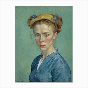 Portrait Of A Young Woman Midcentury Canvas Print