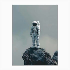 Astronaut Standing On Top Of A Rock Canvas Print