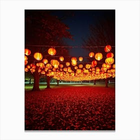 A Visual Representation Of An Autumn Themed Generative Light Decoration Celebrating Thanksgiving I (5) Canvas Print