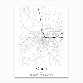 Onda,Spain Minimalist Map Canvas Print