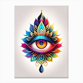 The Ajna Chakra, Symbol, Third Eye Tattoo 2 Canvas Print