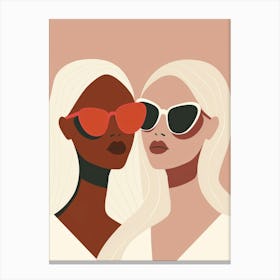 Two Women In Sunglasses 3 Canvas Print