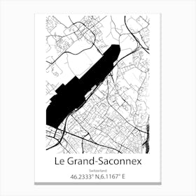 Le Grand Saconnex,Switzerland Minimalist Map Canvas Print