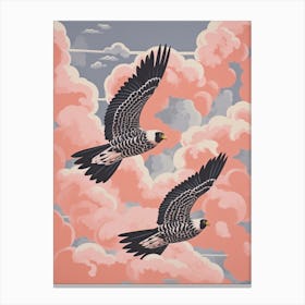 Vintage Japanese Inspired Bird Print Falcon 3 Canvas Print