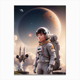 3d Animation Style Cillian Murphy Astronaut Outfit Brown Plane 0 Canvas Print